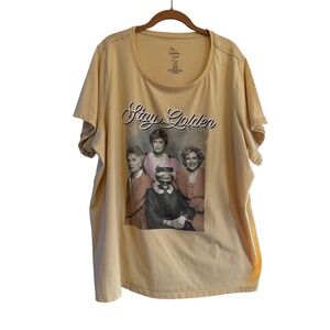 The Golden‎ Girls Stay Golden Graphic T Shirt Women Plus Size 3X Yellow